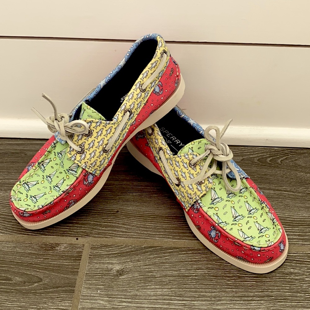 Sperry Vineyard Vines Unisex Boat Loafer Shoes Size 1 EUC